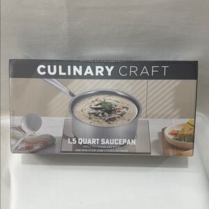 Silver Culinary Craft Cookware Saucepan 1.5 Quart Triple Ply Stainless Steel NEW